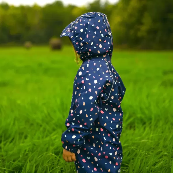 imageJAN ampamp JUL Waterproof Rain Suit Windproof Coveralls for Toddlers and KidsThinliner Terrazzo