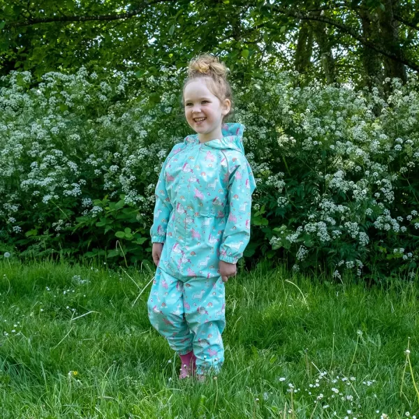 imageJAN ampamp JUL Waterproof Rain Suit Windproof Coveralls for Toddlers and KidsThinliner Unicorn