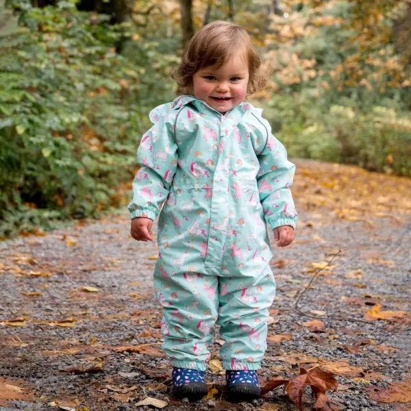 imageJAN ampamp JUL Waterproof Rain Suit Windproof Coveralls for Toddlers and KidsThinliner Unicorn
