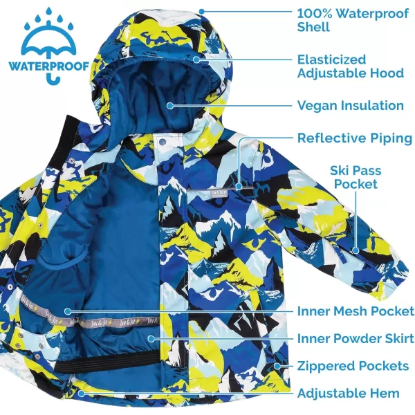 imageJAN ampamp JUL Waterproof Ski Jacket Insulated Snow Coat for ToddlersNeon Peaks