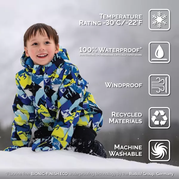 imageJAN ampamp JUL Waterproof Ski Jacket Insulated Snow Coat for ToddlersNeon Peaks