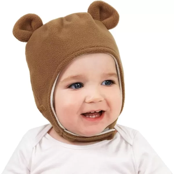 imageJAN ampamp JUL Baby and Toddlers Fleece Animal Winter HatBrown Bear