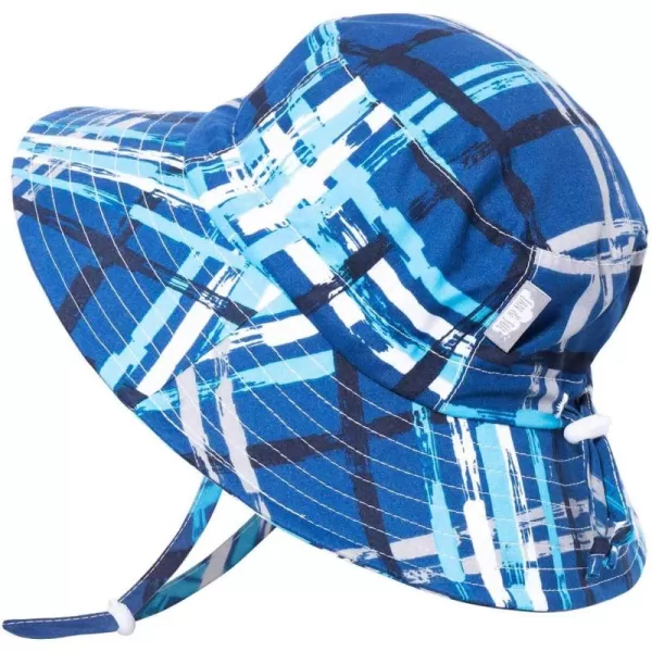 imageJAN ampamp JUL Bucket Sun Hat with Adjustable Strap 50 UPFBlue Plaid