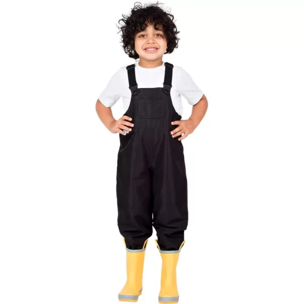 imageJAN ampamp JUL Waterproof Rain Bib Pants Overalls for Toddlers and KidsPuddledry Black