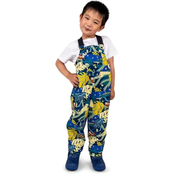 imageJAN ampamp JUL Waterproof Rain Bib Pants Overalls for Toddlers and KidsPuddledry Jungle Nights