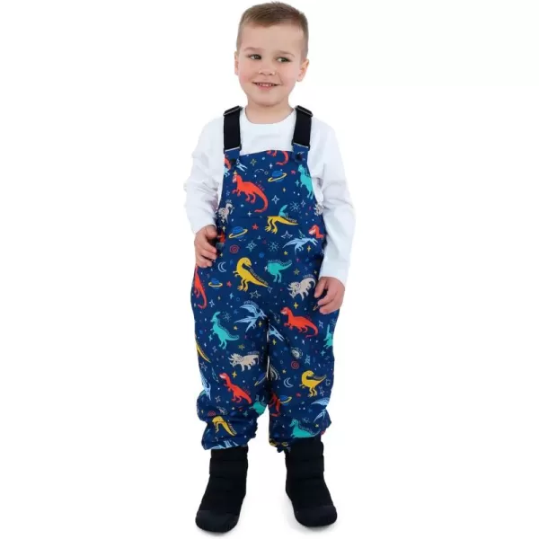 imageJAN ampamp JUL Waterproof Rain Bib Pants Overalls for Toddlers and KidsSingle Layer Space Dinos