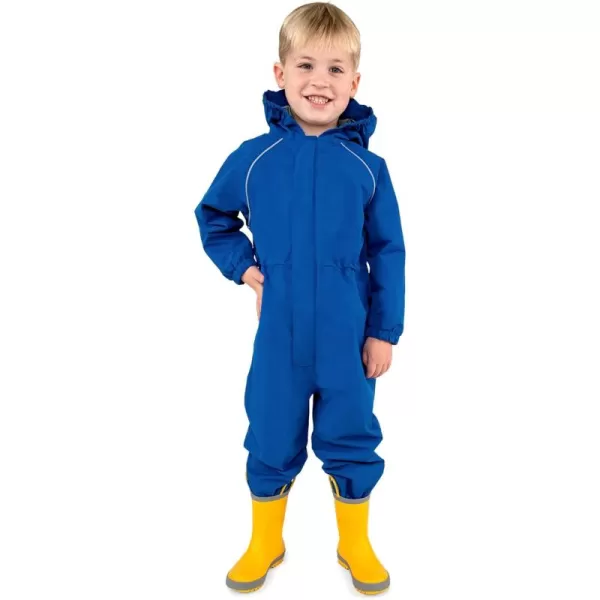 imageJAN ampamp JUL Waterproof Rain Suit Windproof Coveralls for Toddlers and KidsThinliner Blue