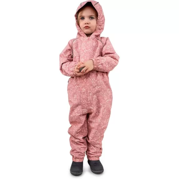 imageJAN ampamp JUL Waterproof Rain Suit Windproof Coveralls for Toddlers and KidsThinliner Prairie Flowers