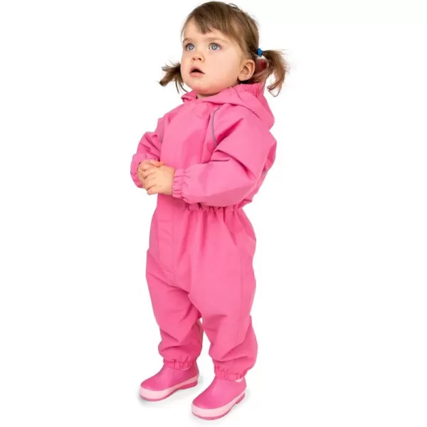 imageJAN ampamp JUL Waterproof Rain Suit Windproof Coveralls for Toddlers and KidsThinliner Watermelon Pink