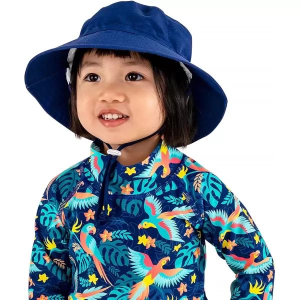 imageJAN ampamp JUL Beach Toddler Bucket Hat with Sun Protection 100 Cotton M 624 Months Navy