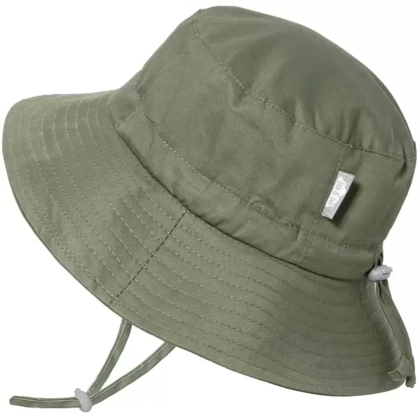 imageJAN ampamp JUL Kids SunHat for Boys Girls Lightweight Breathable Polyester L 25T Army Green