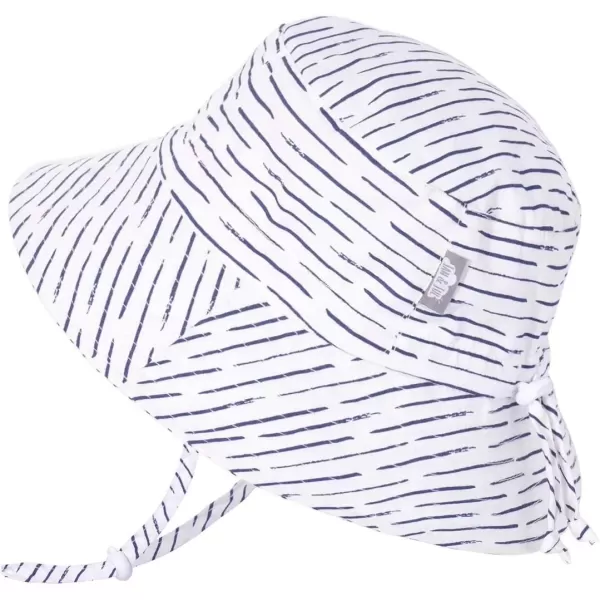 imageJAN ampamp JUL Sun Protection Baby Bucket Hat with Strings S 06 Months White Waves