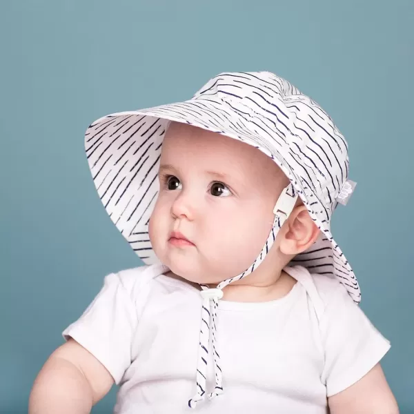 imageJAN ampamp JUL Sun Protection Baby Bucket Hat with Strings S 06 Months White Waves