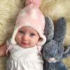 imageJAN ampamp JUL Knit Ear Flap Winter Beanie for Baby and ToddlerHat  Thumbless Mitten Set Bunny Sisters