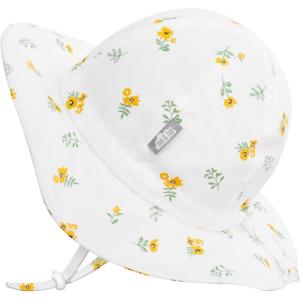 imageJAN ampamp JUL Cotton Foldable Baby Newborn SunHat for Girl with Strap S 06 Months Yellow Flower