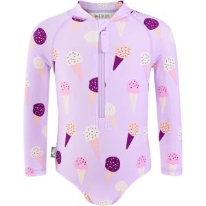 imageJAN ampamp JUL Long Sleeve 1pc Girls UV SwimSuit Rash Guard Baby Toddler KidsLavender Ice Cream