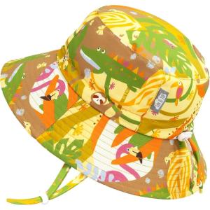imageJAN ampamp JUL Quick Dry SunHat with Neck Flap for Swimming Boys Beach HatJungle Friends