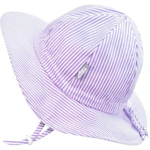 imageJAN ampamp JUL 50 UPF Cotton Sun Hat with Wide Brim for Toddler GirlsPurple Stripes
