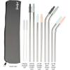 imageGoodful 8 Piece Variety Pack Reusable Travel Stainless Steel Straw Set Travel Case Cleaning Brushes Removeable Silicone Tips Multi ColorAssorted
