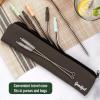 imageGoodful 8 Piece Variety Pack Reusable Travel Stainless Steel Straw Set Travel Case Cleaning Brushes Removeable Silicone Tips Multi ColorAssorted