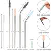 imageGoodful 8 Piece Variety Pack Reusable Travel Stainless Steel Straw Set Travel Case Cleaning Brushes Removeable Silicone Tips Multi ColorAssorted
