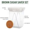 imageGoodful Brown Sugar Saver and Softener Disc with Elegant Leaf Design Multiple Uses for Food Storage Containers Reusable and Food Safe Terracotta 2 PackSugar Saver  Container