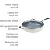 imageGoodful Ceramic Nonstick 11 Inch Grill Pan Dishwasher Safe Pots and Pans Comfort Grip Stainless Steel Handle Made without PFOA Griddle CreamCream