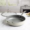 imageGoodful Ceramic Nonstick 11 Inch Grill Pan Dishwasher Safe Pots and Pans Comfort Grip Stainless Steel Handle Made without PFOA Griddle CreamCream