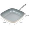 imageGoodful Ceramic Nonstick 11 Inch Grill Pan Dishwasher Safe Pots and Pans Comfort Grip Stainless Steel Handle Made without PFOA Griddle CreamCream