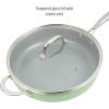 imageGoodful Ceramic Nonstick 11 Inch Grill Pan Dishwasher Safe Pots and Pans Comfort Grip Stainless Steel Handle Made without PFOA Griddle CreamGreen