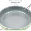 imageGoodful Ceramic Nonstick 11 Inch Grill Pan Dishwasher Safe Pots and Pans Comfort Grip Stainless Steel Handle Made without PFOA Griddle CreamGreen