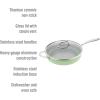 imageGoodful Ceramic Nonstick 11 Inch Grill Pan Dishwasher Safe Pots and Pans Comfort Grip Stainless Steel Handle Made without PFOA Griddle CreamGreen