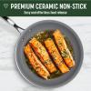 imageGoodful Ceramic Nonstick Pots and Pans Set TitaniumReinforced Premium Nonstick Coating Dishwasher Safe Pots and Pans Tempered Glass Steam Vented Lids Stainless Steel Handles 12Piece CreamBlue