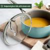 imageGoodful Ceramic Nonstick Pots and Pans Set TitaniumReinforced Premium Nonstick Coating Dishwasher Safe Pots and Pans Tempered Glass Steam Vented Lids Stainless Steel Handles 12Piece CreamBlue