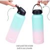 imageGoodful Double Wall Vacuum Sealed Insulated Water Bottle with Two Interchangeable Lids Sipping or Chugging Lids LeakProof Wide Mouth for Drinking and Cleaning 40 Oz TealOmbre Pink  Blue