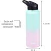 imageGoodful Double Wall Vacuum Sealed Insulated Water Bottle with Two Interchangeable Lids Sipping or Chugging Lids LeakProof Wide Mouth for Drinking and Cleaning 40 Oz TealOmbre Pink  Blue