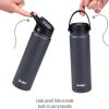 imageGoodful Double Wall Vacuum Sealed Insulated Water Bottle with Two Interchangeable Lids Sipping or Chugging Lids LeakProof Wide Mouth for Drinking and Cleaning 40 Oz TealCharcoal Gray