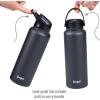 imageGoodful Double Wall Vacuum Sealed Insulated Water Bottle with Two Interchangeable Lids Sipping or Chugging Lids LeakProof Wide Mouth for Drinking and Cleaning 40 Oz TealCharcoal Gray