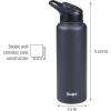 imageGoodful Double Wall Vacuum Sealed Insulated Water Bottle with Two Interchangeable Lids Sipping or Chugging Lids LeakProof Wide Mouth for Drinking and Cleaning 40 Oz TealCharcoal Gray