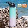 imageGoodful Double Wall Vacuum Sealed Insulated Water Bottle with Two Interchangeable Lids Sipping or Chugging Lids LeakProof Wide Mouth for Drinking and Cleaning 40 Oz TealOmbre Pink  Blue