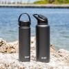imageGoodful Double Wall Vacuum Sealed Insulated Water Bottle with Two Interchangeable Lids Sipping or Chugging Lids LeakProof Wide Mouth for Drinking and Cleaning 40 Oz TealCharcoal Gray