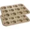 imageGoodful Nonstick Round Cake Pan Set Heavy Duty Carbon Steel with Quick Release Coating Made without PFOA Dishwasher Safe 2Pack Bakeware Set 9Inch Champagne GoldChampagne Gold