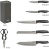 imageGoodful Premium Knife Set Sharp High Carbon Stainless Steel Blades with Storage Block 7 Pieces Charcoal GrayGray