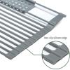 imageGoodful Roll Away Multipurpose Dish Drying Rack Cooling Mat Trivet Easy Storage Dishwasher Safe Medium GrayLarge