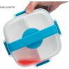 imageGoodful Stackable Lunch Box Container Bento Style Food Storage with Removeable Compartments for Sandwich Snacks Toppings ampamp Dressing LeakProof and Made without BPA 56Ounce BlushBlue