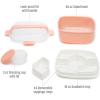 imageGoodful Stackable Lunch Box Container Bento Style Food Storage with Removeable Compartments for Sandwich Snacks Toppings ampamp Dressing LeakProof and Made without BPA 56Ounce BlushBlush