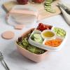 imageGoodful Stackable Lunch Box Container Bento Style Food Storage with Removeable Compartments for Sandwich Snacks Toppings ampamp Dressing LeakProof and Made without BPA 56Ounce BlushBlush