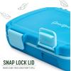 imageGoodful Stackable Lunch Box Container Bento Style Food Storage with Removeable Compartments for Sandwich Snacks Toppings ampamp Dressing LeakProof and Made without BPA 56Ounce BlushBlue