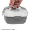 imageGoodful Stackable Lunch Box Container Bento Style Food Storage with Removeable Compartments for Sandwich Snacks Toppings ampamp Dressing LeakProof and Made without BPA 56Ounce BlushGray