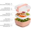 imageGoodful Stackable Lunch Box Container Bento Style Food Storage with Removeable Compartments for Sandwich Snacks Toppings ampamp Dressing LeakProof and Made without BPA 56Ounce BlushBlush